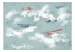 Photo Wallpaper Dream of a little pilot - planes in the sky with clouds and birds for children 143036 additionalThumb 1