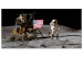 Large canvas print Moon Landing - Photo of the Flag, Ship and Astronaut in Space 146436