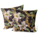 Decorative Velor Pillow Tethered lilies - plant composition with gold chains 147136 additionalThumb 3