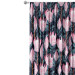 Decorative Curtain Fabulous buds - composition with pink flowers on a dark background 147236 additionalThumb 7