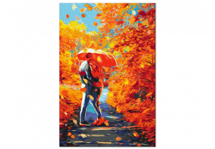 Paint by Number Kit Meeting in the Park - Autumn Trees and a Couple in Love with an Umbrella 147336 additionalImage 3