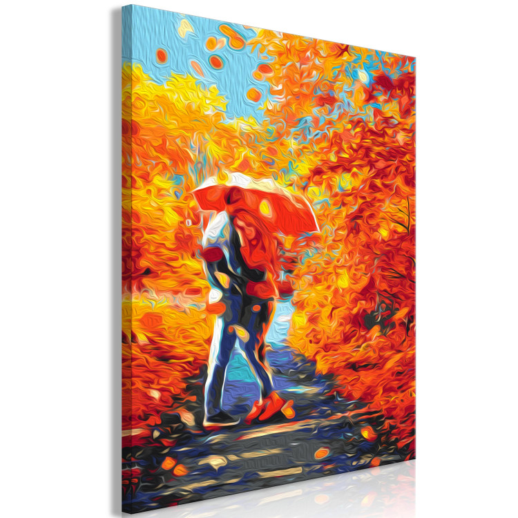 Paint by Number Kit Meeting in the Park - Autumn Trees and a Couple in Love with an Umbrella 147336 additionalImage 6