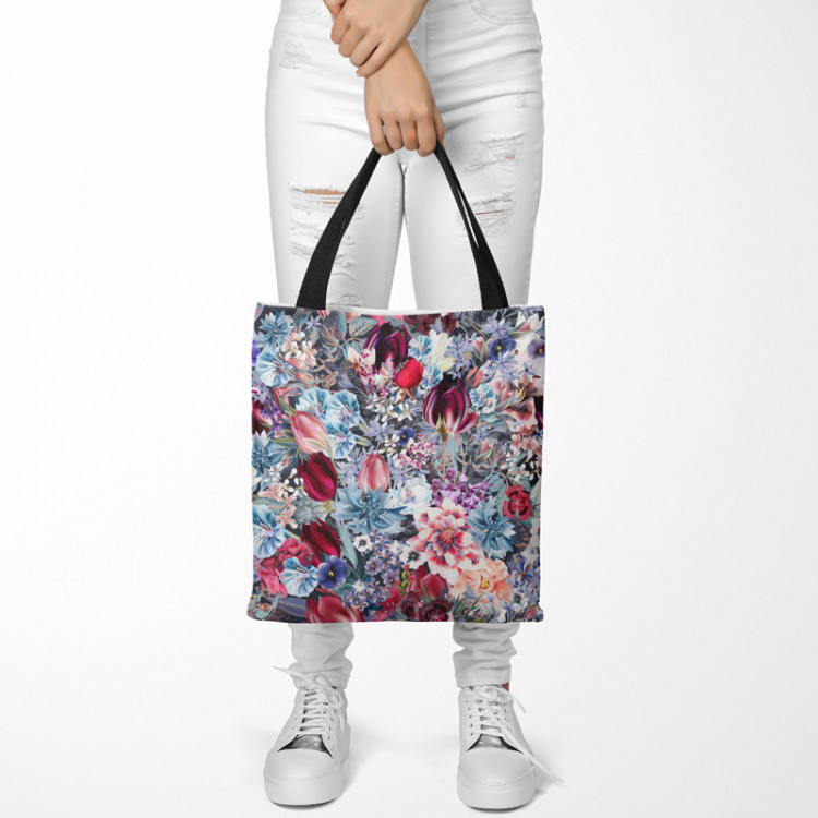 Shopping Bag In a flower thicket - motif in shades of pink, green and blue 147436 additionalImage 2