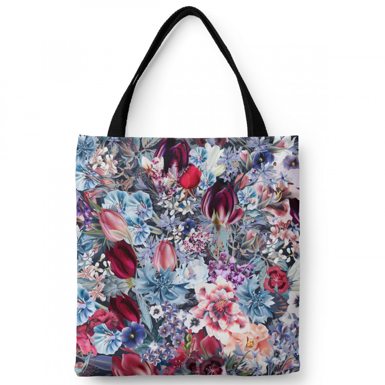 Shopping Bag In a flower thicket - motif in shades of pink, green and blue 147436