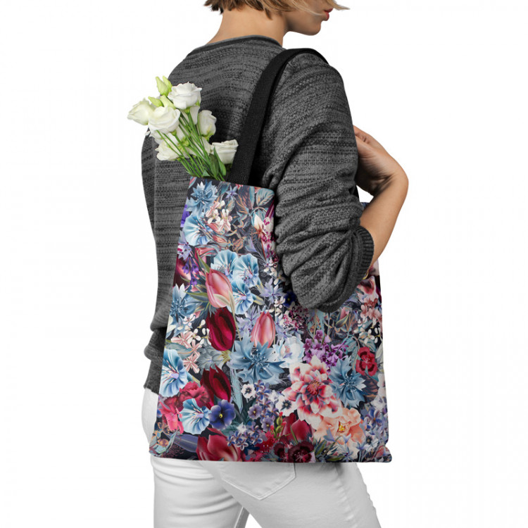 Shopping Bag In a flower thicket - motif in shades of pink, green and blue 147436 additionalImage 3
