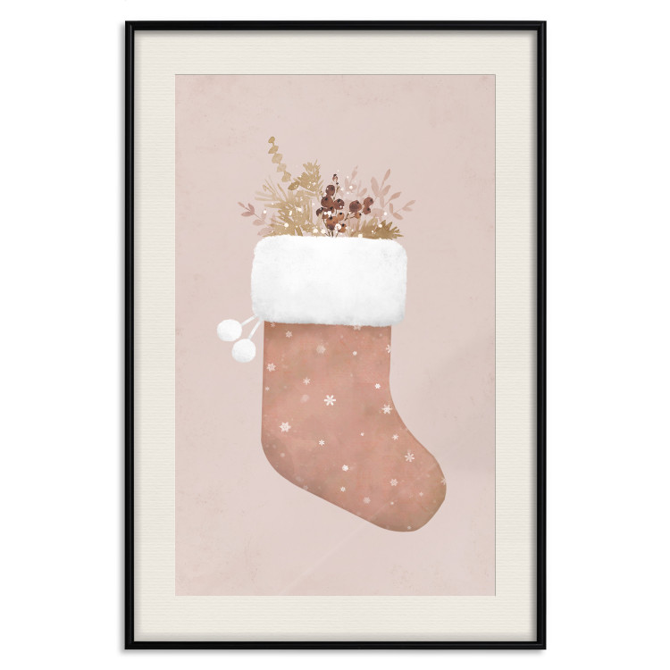 Wall Poster Christmas in Pastels - Holiday Stocking With Plant Twigs 148036 additionalImage 24