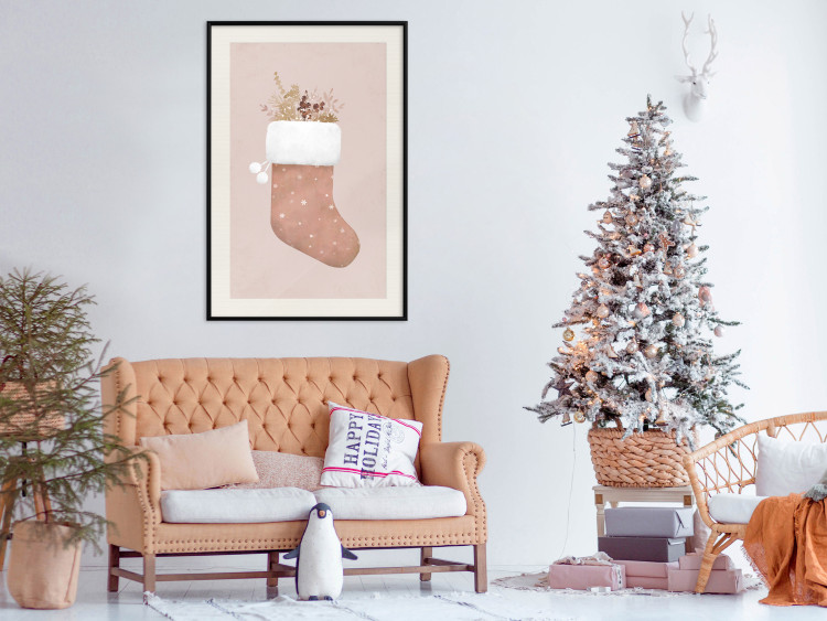 Wall Poster Christmas in Pastels - Holiday Stocking With Plant Twigs 148036 additionalImage 15