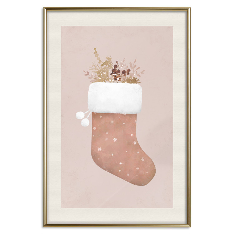 Wall Poster Christmas in Pastels - Holiday Stocking With Plant Twigs 148036 additionalImage 25