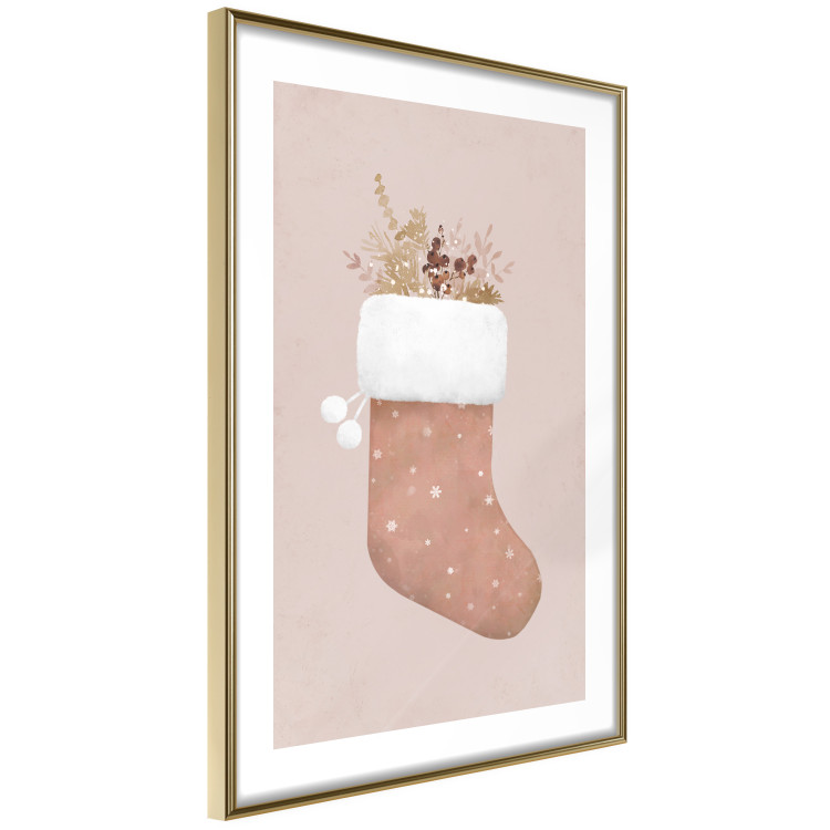 Wall Poster Christmas in Pastels - Holiday Stocking With Plant Twigs 148036 additionalImage 6