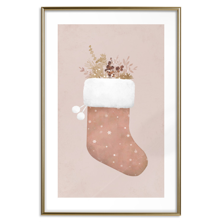 Wall Poster Christmas in Pastels - Holiday Stocking With Plant Twigs 148036 additionalImage 26