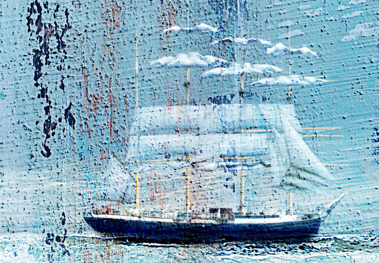 Canvas Seascape (1-piece) - sailboat on foamy ocean waves 149636 additionalImage 5