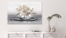 Large canvas print Lilies on a decorative cream background in water [Large Format] 150936 additionalThumb 5