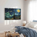 Canvas Art Print Starry Night - A Landscape in the Style of Van Gogh With a Smiling Moon 151036 additionalThumb 10