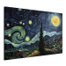 Canvas Art Print Starry Night - A Landscape in the Style of Van Gogh With a Smiling Moon 151036 additionalThumb 2