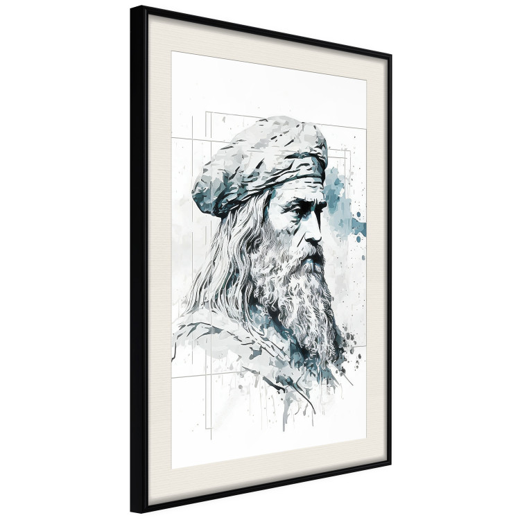 Poster Da Vinci - A Black and White Portrait of the Artist Generated by AI 151136 additionalImage 8