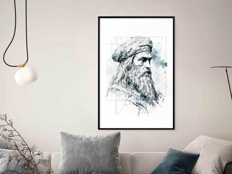 Poster Da Vinci - A Black and White Portrait of the Artist Generated by AI 151136 additionalImage 15