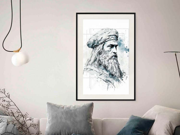 Poster Da Vinci - A Black and White Portrait of the Artist Generated by AI 151136 additionalImage 24