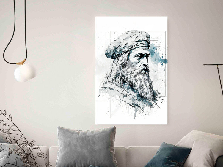 Poster Da Vinci - A Black and White Portrait of the Artist Generated by AI 151136 additionalImage 10