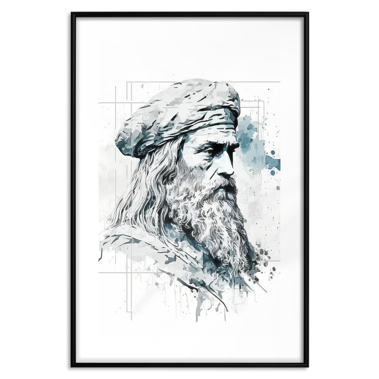 Poster Da Vinci - A Black and White Portrait of the Artist Generated by AI 151136 additionalImage 21