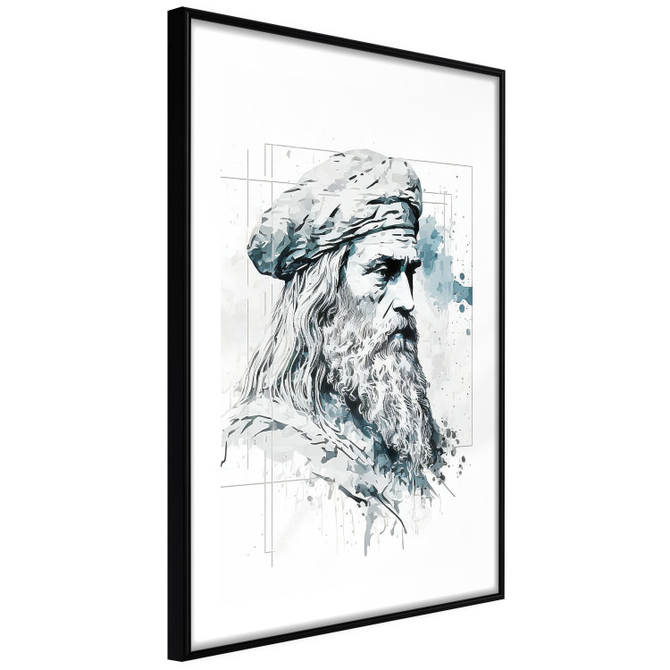 Poster Da Vinci - A Black and White Portrait of the Artist Generated by AI 151136 additionalImage 3