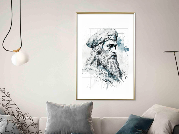 Poster Da Vinci - A Black and White Portrait of the Artist Generated by AI 151136 additionalImage 13