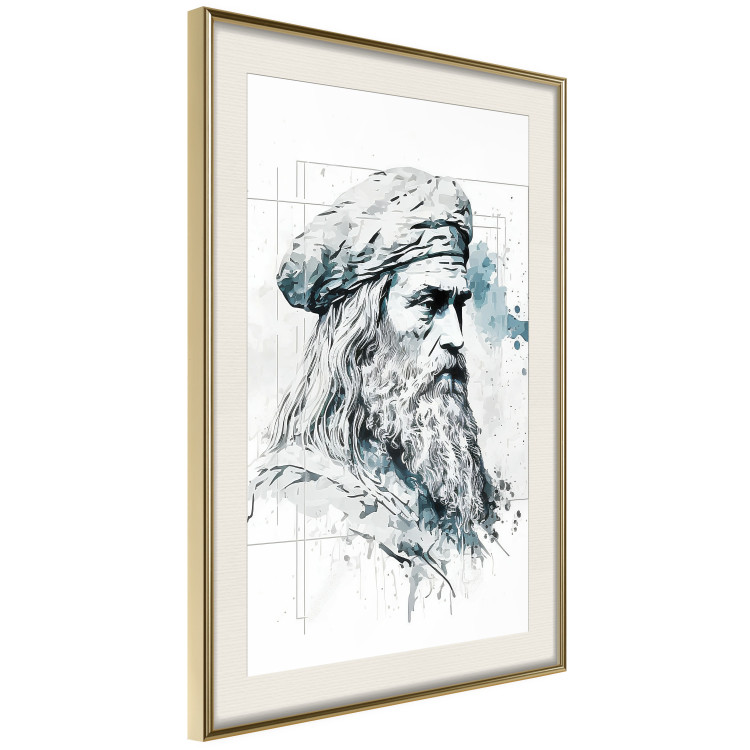 Poster Da Vinci - A Black and White Portrait of the Artist Generated by AI 151136 additionalImage 14