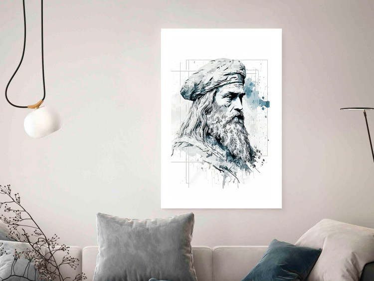 Poster Da Vinci - A Black and White Portrait of the Artist Generated by AI 151136 additionalImage 16