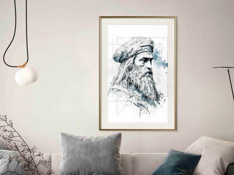 Poster Da Vinci - A Black and White Portrait of the Artist Generated by AI 151136 additionalImage 18