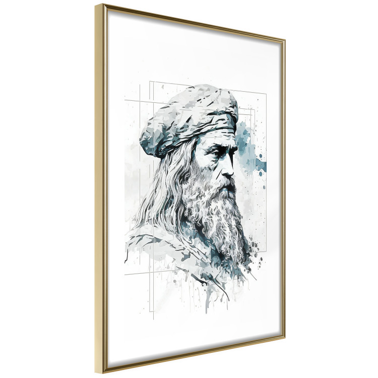 Poster Da Vinci - A Black and White Portrait of the Artist Generated by AI 151136 additionalImage 9