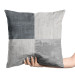 Decorative Velor Pillow Grey Squares - Geometric Composition With Multiple Textures 151336 additionalThumb 3