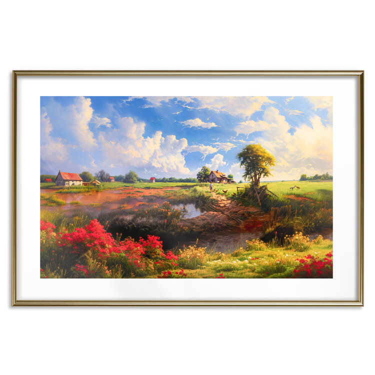 Wall Poster Rural Idyll - Landscape of the Polish Countryside Painted in Warm Colors 151536 additionalImage 21