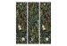 Room Separator Botanical Pattern - Numerous Species of Leaves on a Graphite Background [Room Dividers] 152036 additionalThumb 3