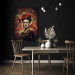 Large canvas print Frida Kahlo - Portrait With Roses and Leaves on a Dark Brown Background [Large Format] 152236 additionalThumb 5