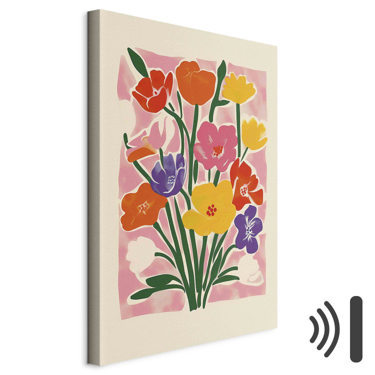 Canvas Pink Bouquet - A Minimalist Composition Inspired by the Style of Matisse 159936 additionalImage 8