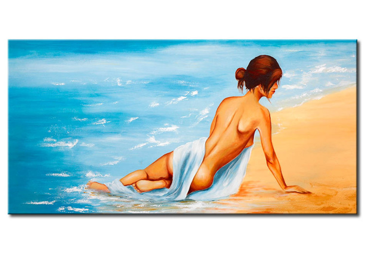 Canvas Print Nude on the seashore - figure of a naked woman on the beach 47536