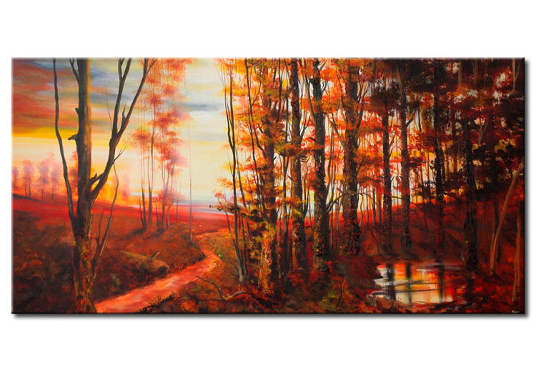 Canvas Art Print Sunrise over forest 49536