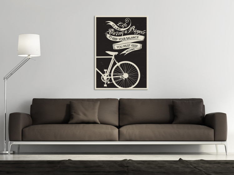 Canvas Life is Like Riding a Bicycle (1-part) - bicycle and retro writings 55236 additionalImage 3