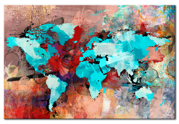 Canvas Turquoise continents 55436