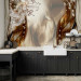 Wall Mural Glossy abstraction - graphic lily flowers among browns and beiges 64136 additionalThumb 6