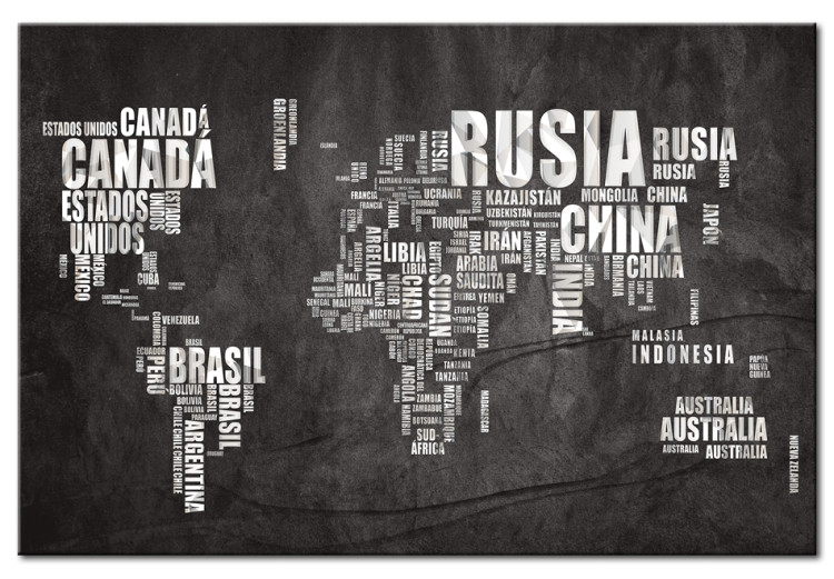 Canvas World Map: Mundo Negro 90236