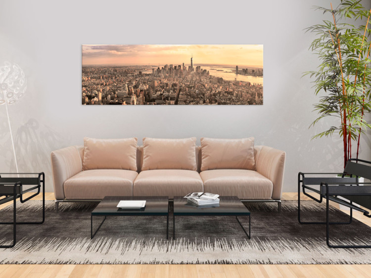 Canvas Art Print NYC: Urban Beauty (1-piece) - Manhattan and a Beautiful Sunrise 93036 additionalImage 3