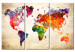 Canvas Art Print The World's Map in Watercolor 93736