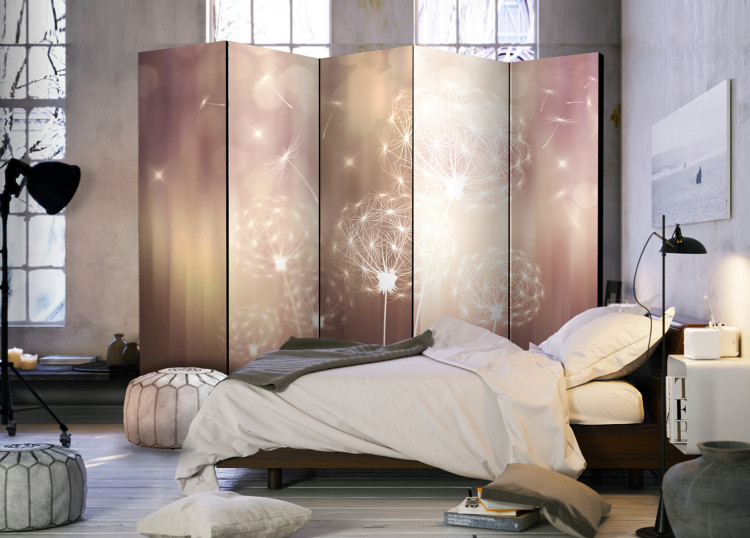 Room Divider Summer Frolics II - romantic dandelions on a background of colorful lights 95536 additionalImage 2