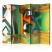 Folding Screen Colorful Space II - abstract and colorful geometric figures 95636