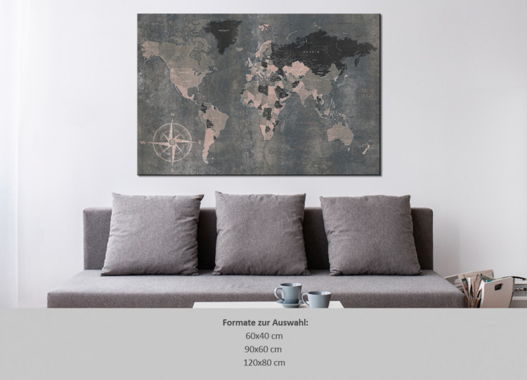 Decorative Pinboard Grey World [Cork Map] 96036 additionalImage 7