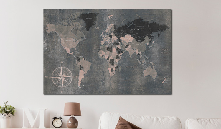 Decorative Pinboard Grey World [Cork Map] 96036 additionalImage 3