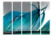 Room Separator Turquoise Feather II - romantic blue feather on gradient background 97436 additionalThumb 3