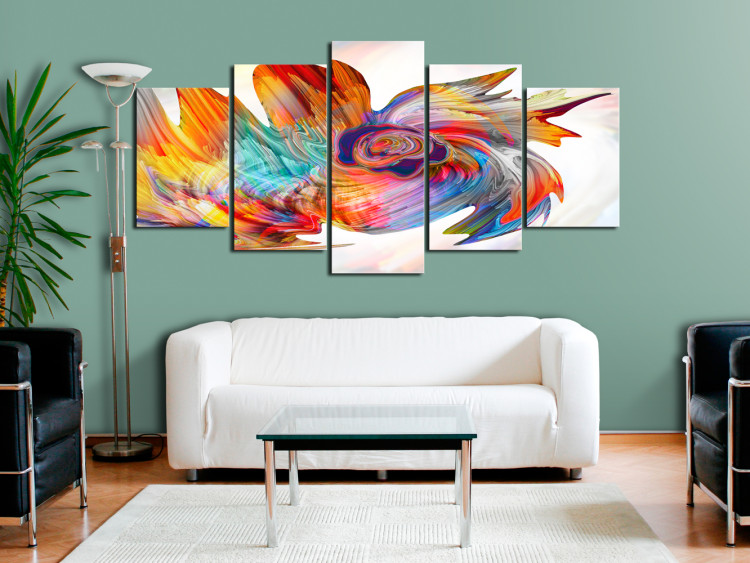Canvas Colorful Illusion - Rainbow Swirl on White Background in Abstract Motif 97536 additionalImage 3