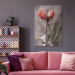 Canvas Spring Dance - Romantic Pink Tulip Flowers on Gray Background 98136 additionalThumb 9