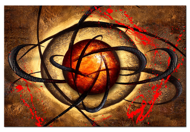 Canvas Mysterious Eye (1-piece) - Abstraction with Sphere and Black Vines 106246